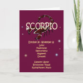 Scorpio Zodiac Birthday Karte (Vorderseite)
