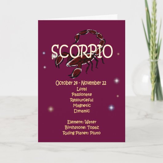 Scorpio Zodiac Birthday Karte (Vorderseite)