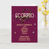Scorpio Zodiac Birthday Karte (Gelbe Blume)