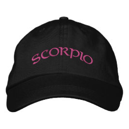 Scorpio Zodiac Black/Magenta Cap Bestickte Baseballkappe