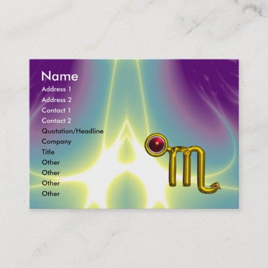 SCORPIO ZODIAC BURTHDAY Red Grenade Visitenkarte (Vorderseite)