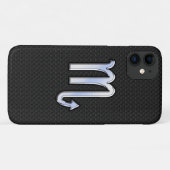 Scorpio Zodiac Chrom wie auf schwarzer Schlangenha Case-Mate iPhone Hülle (Rückseite (Horizontal))