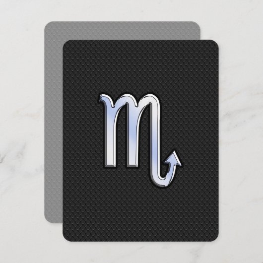 Scorpio Zodiac Chrom wie Schild schwarze Schlangen (Vorne/Hinten)