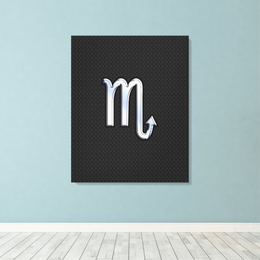 Scorpio Zodiac Chrom wie Schild schwarze Schlangen (Insitu (Holzboden))