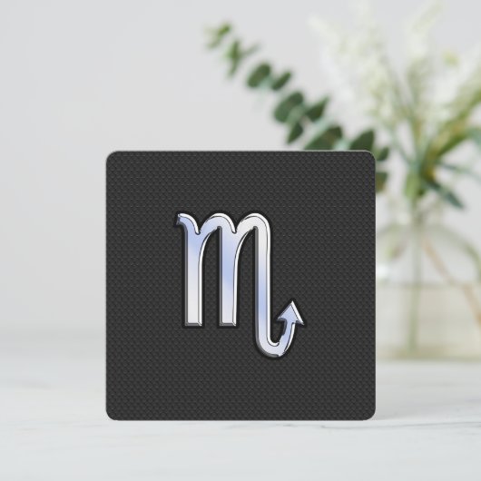 Scorpio Zodiac Chrom wie Schild schwarze Schlangen (Stehend Vorderseite)