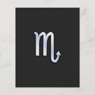Scorpio Zodiac Chrom wie Schild schwarze Schlangen Flyer