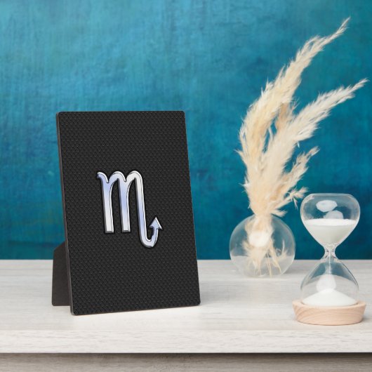 Scorpio Zodiac Chrom wie Schild schwarze Schlangen Fotoplatte (Seite)