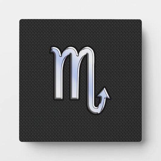 Scorpio Zodiac Chrom wie Schild schwarze Schlangen Fotoplatte (Vorderseite)