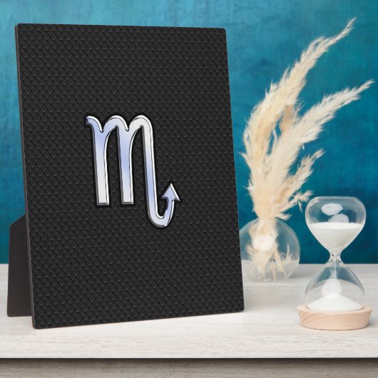 Scorpio Zodiac Chrom wie Schild schwarze Schlangen Fotoplatte (Seite)