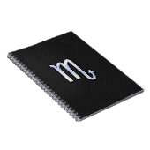 Scorpio Zodiac Chrom wie Schild schwarze Schlangen Notizblock (Rechte Seite)