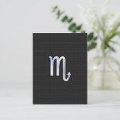 Scorpio Zodiac Chrom wie Schild schwarze Schlangen Postkarte (Stehend Vorderseite)
