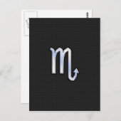 Scorpio Zodiac Chrom wie Schild schwarze Schlangen Postkarte (Vorne/Hinten)