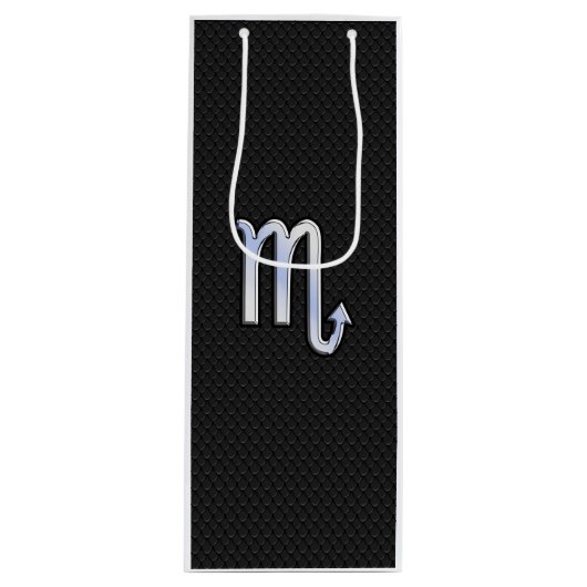 Scorpio Zodiac Chrome Wie auf Schlange Skin Style Geschenktüte Für Weinflaschen (Vorderseite)