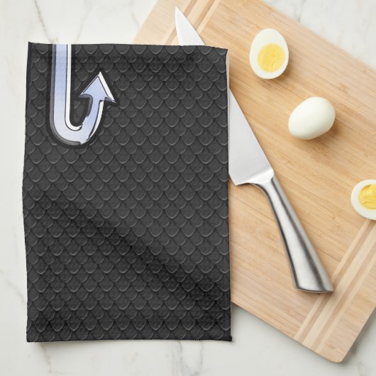 Scorpio Zodiac Chrome Wie Symbol Black Snake Deko Geschirrtuch (Viertel Falte)