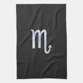 Scorpio Zodiac Chrome Wie Symbol Black Snake Deko Geschirrtuch (Vertikal)