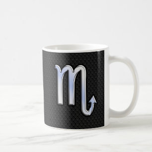 Scorpio Zodiac Chrome Wie Symbol Black Snake Deko Kaffeetasse