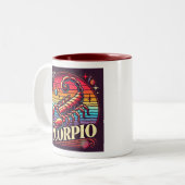 Scorpio Zodiac Coffee Tasse Retro Design (Vorderseite Links)
