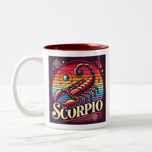 Scorpio Zodiac Coffee Tasse Retro Design (Links)