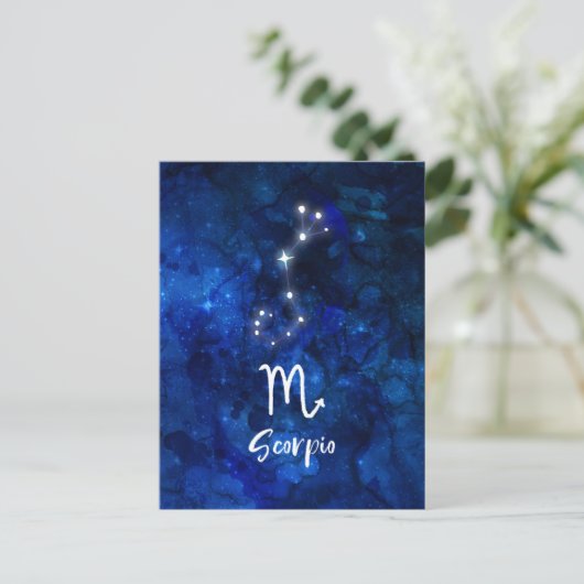 Scorpio Zodiac Constellation Blue Galaxy Celestial Postkarte (Stehend Vorderseite)