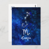 Scorpio Zodiac Constellation Blue Galaxy Celestial Postkarte (Vorne/Hinten)