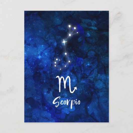 Scorpio Zodiac Constellation Blue Galaxy Celestial Postkarte (Vorderseite)
