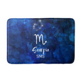 Scorpio Zodiac Constellation Blue Galaxy Monogramm Badematte (Vorderseite)