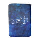 Scorpio Zodiac Constellation Blue Galaxy Monogramm Badematte (Vorderseite Vertikal)