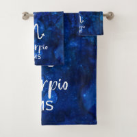 Scorpio Zodiac Constellation Blue Galaxy Monogramm
