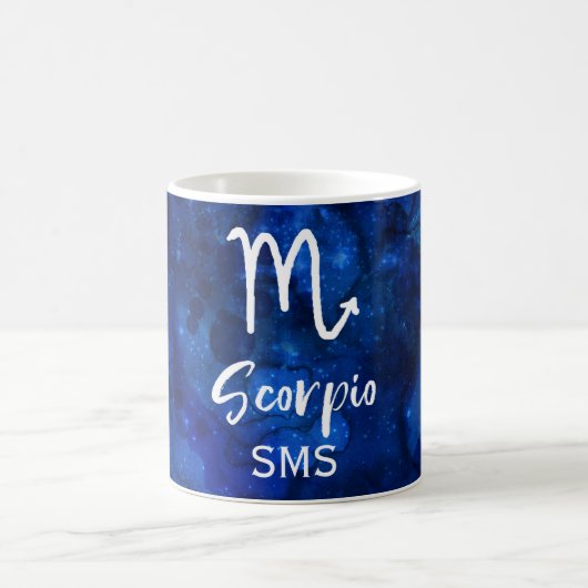 Scorpio Zodiac Constellation Blue Galaxy Monogramm Kaffeetasse (Mittel)