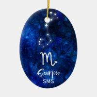 Scorpio Zodiac Constellation Blue Galaxy Monogramm