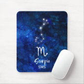Scorpio Zodiac Constellation Blue Galaxy Monogramm Mousepad (Mit Mouse)