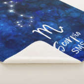 Scorpio Zodiac Constellation Blue Galaxy Monogramm Sherpadecke (3/4)