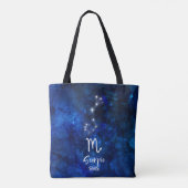 Scorpio Zodiac Constellation Blue Galaxy Monogramm Tasche (Rückseite)
