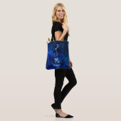 Scorpio Zodiac Constellation Blue Galaxy Monogramm Tasche (Am Model)