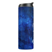 Scorpio Zodiac Constellation Blue Galaxy Monogramm Thermosbecher (Nach links gedreht)