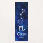 Scorpio Zodiac Constellation Blue Galaxy Monogramm Yogamatte (Vorderseite)