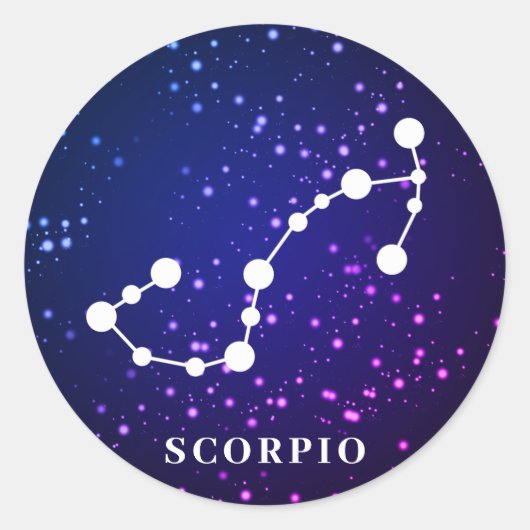 Scorpio Zodiac Constellation Design Runder Aufkleber (Vorderseite)