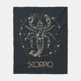 Scorpio Zodiac Constellation Fleece Blanket