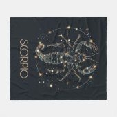 Scorpio Zodiac Constellation Fleece Blanket (Vorderseite (Horizontal))