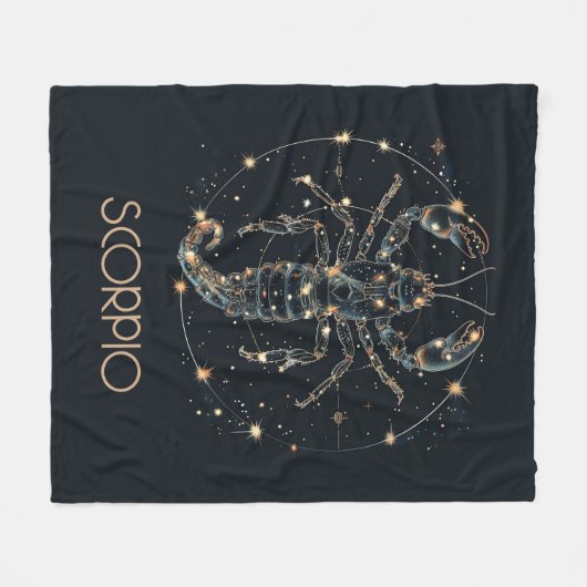 Scorpio Zodiac Constellation Fleece Blanket (Vorderseite (Horizontal))