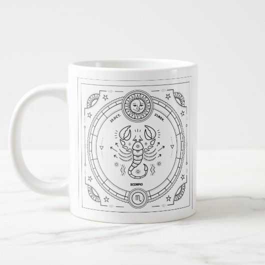 Scorpio Zodiac Custom Geburtstags-Tasse Jumbo-Tasse (Links)