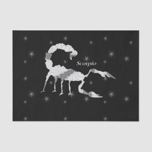 Scorpio Zodiac Design Black Seidenpapier (Vorderseite)