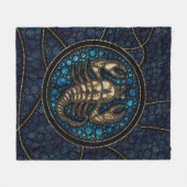 Scorpio Zodiac Dot Art Style Abalone Gold Fleecedecke (Vorderseite (Horizontal))