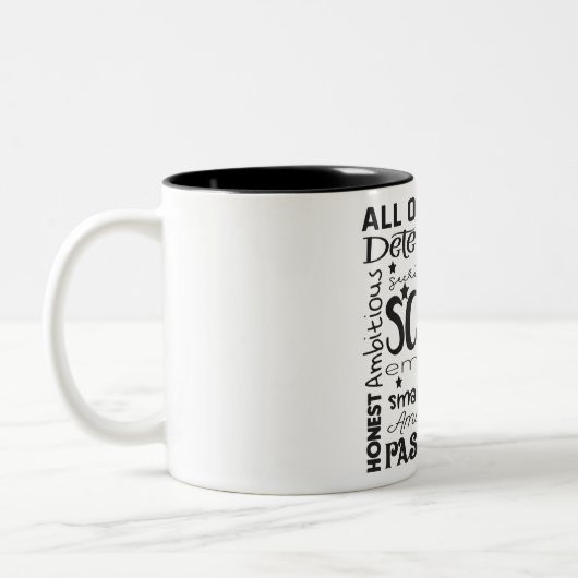 Scorpio Zodiac Eigenschaften/Astrologie Zweifarbige Tasse (Links)