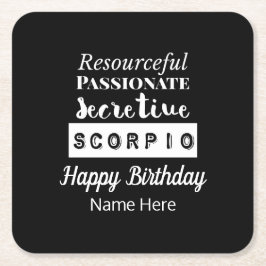 Scorpio Zodiac Fun Charakteristika Geburtstag Rechteckiger Pappuntersetzer