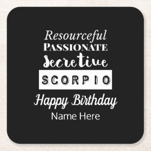 Scorpio Zodiac Fun Charakteristika Geburtstag Rechteckiger Pappuntersetzer