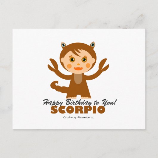 Scorpio Zodiac für Kinder Postkarte (Vorderseite)