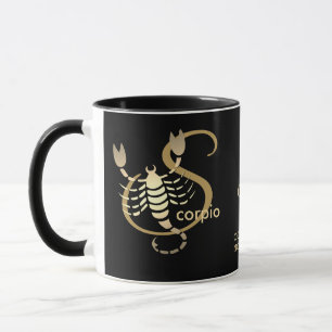 Scorpio ♏ Zodiac Geburtstagszeichen / Schwarz un Tasse