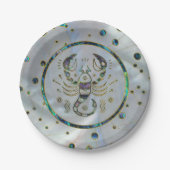 Scorpio Zodiac Gold Abalone Pappteller (Vorderseite)