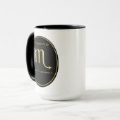 Scorpio Zodiac Gold Oval Emblem Mug | Luxury Astro Tasse (Vorderseite Links)